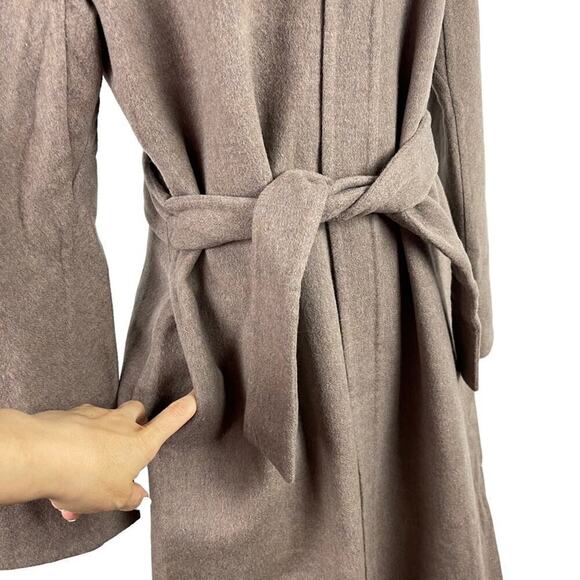 Mondi Pure New Wool Belted Longline Duster Cardigan Beige German Size 34 USA 2 - Picture 11 of 16